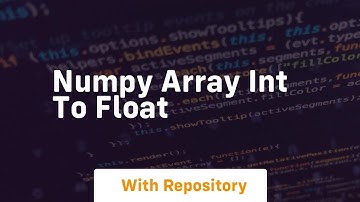 numpy array int to float