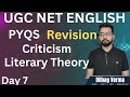 UGC NET English December 2025 Revision || PYQS ON CRITICISM AND THEORY || Sahitya Study Hisar