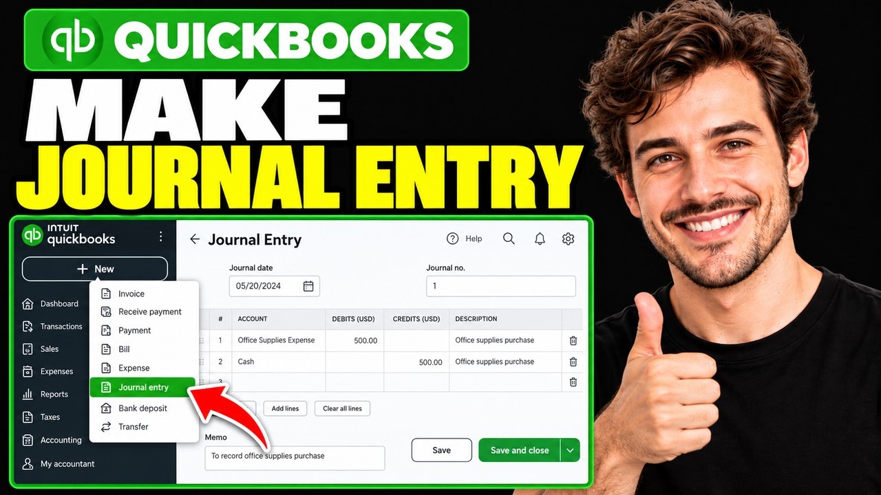 How to Make a Journal Entry in QuickBooks Online (Complete Guide) - YouTube