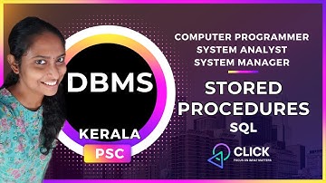 Stored Procedures | DBMS | Kerala PSC | Computer Programmer, System Analyst, System Manager