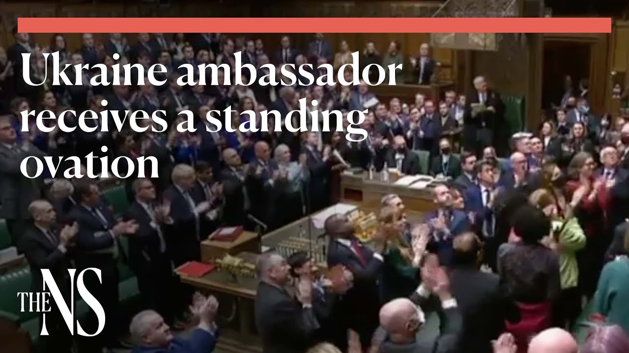 Ukraine ambassador receives a standing ovation in the House of Commons during PMQs