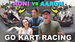 Veronica vs Aaron - Go Kart Racing Challenge! Who is Faster?