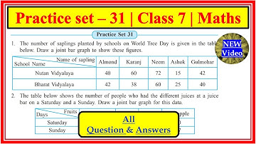 Practice set 31 class 7 | Maths | Chapter 7 Joint Bar Graph | Maharashtra State Board