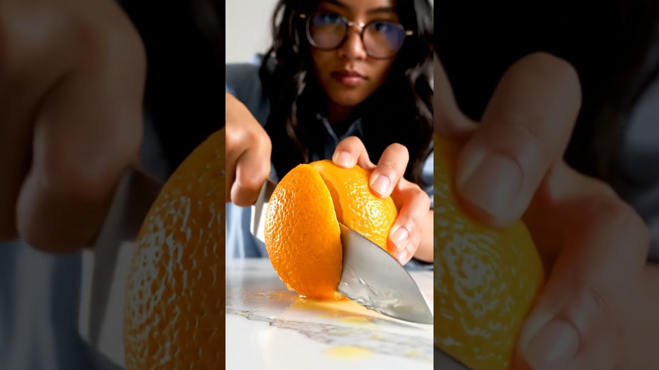 fresh Orange Cutting ASMR | Citrus Splash & Deep Crack Sound 