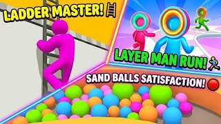 Sand Balls Vs. Block Ladder Vs. Layer Man Run All 3 Epic Max Level Gameplay  screenshot 5