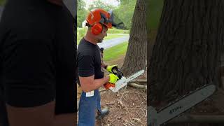 #tooltuesday STIHL Commercial Battery Chainsaw? For Real? #shorts #STIHLBattery