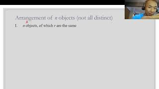 Permutations and Combinations 16-Arrangement of n objects, not all distinct