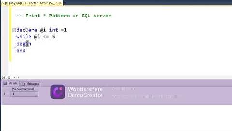 SQL server Star Pattern