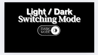 How to Create Dark / Light Mode in HTML CSS JS