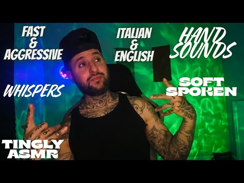 Fast ASMR In Italian & English With Hand Sounds & Tapping