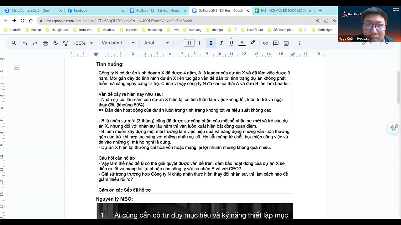 Outline Video GOSHARE 29.08 | Nguyên lý quản trị mục tiêu