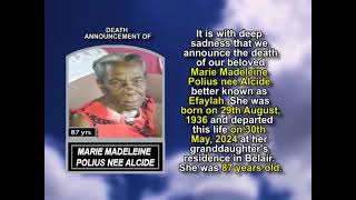 Marie Madeleine Polius nee Alcide short