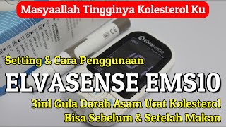 Review Elvasense EMS10 3in1 Cara Setting Cek Gula Darah Asam Urat & Kolesterol Secara Mandiri