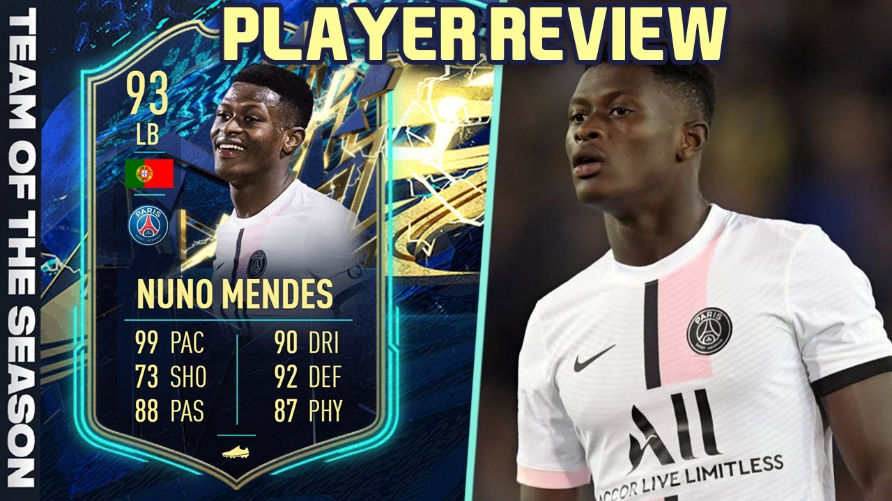 ONE OF THE BEST! ⭐️ 93 TOTS NUNO MENDES PLAYER REVIEW! FIFA 22 ULTIMATE TEAM