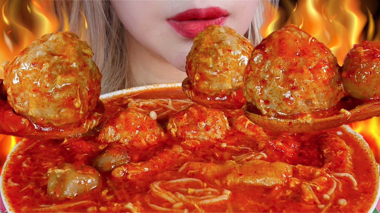 ASMR💥🌶 SEBLAK BASO ACI NYEMEK TEH SHANTY🔥TAPIOCA MEATBALL IN SPICY CHILI SPICES SOUP
