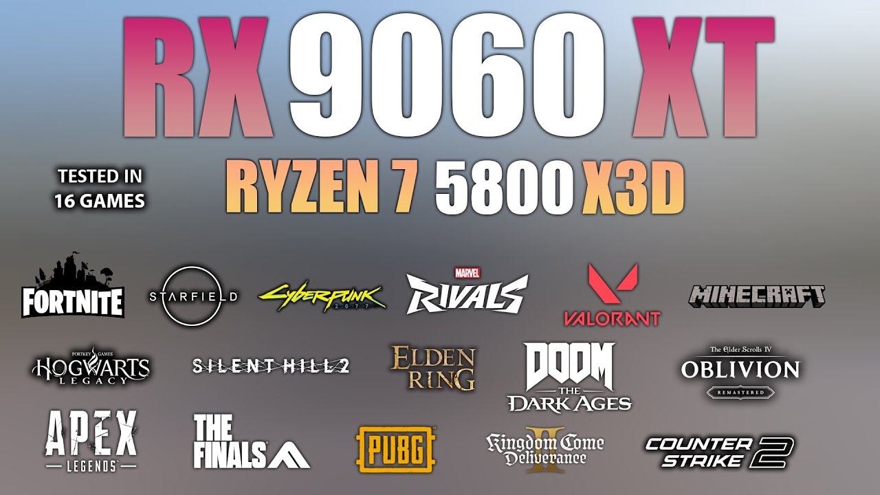 RX 9060 XT Benchmark | 16 Games with Ryzen 7 5800X3D