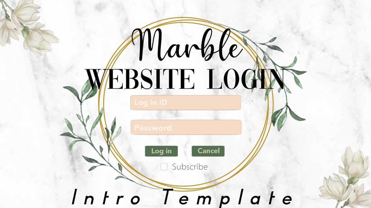 Marble Aesthetic Website Login Intro Template | NO Text | MissP Channel