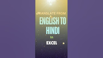 Translate from English to Hindi in Excel #excelshortcuts #exceltech #exceltips #excelgyan