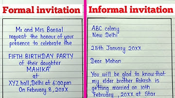Invitation writing || Formal and informal invitation || Invitation writing format class 12
