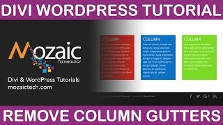 How To Remove Spaces Between Columns - Divi Visual Builder