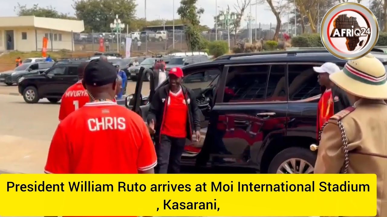 President Ruto arrives at Kasarani, Ahead of the Harambee Stars of Kenya-DRC match