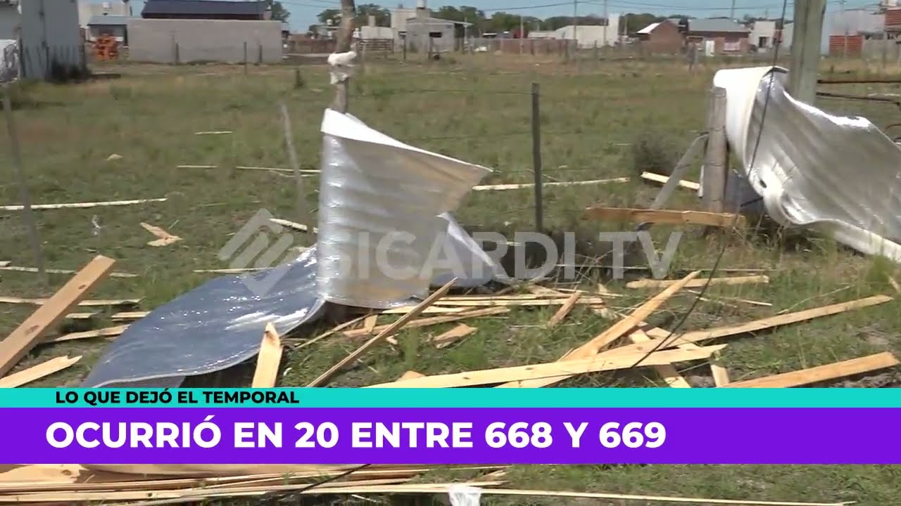El temporal voló el techo de una casa en construcción  y destrozó cables a su paso