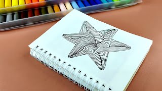Mesmerizing Zentangle Star Design | Easy Step-by-Step Tutorial for Beginners ✨ #doodleart