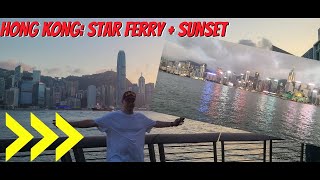 Riding the Star Ferry & gorgeous sunset at Avenue of Stars - Hong Kong vlog