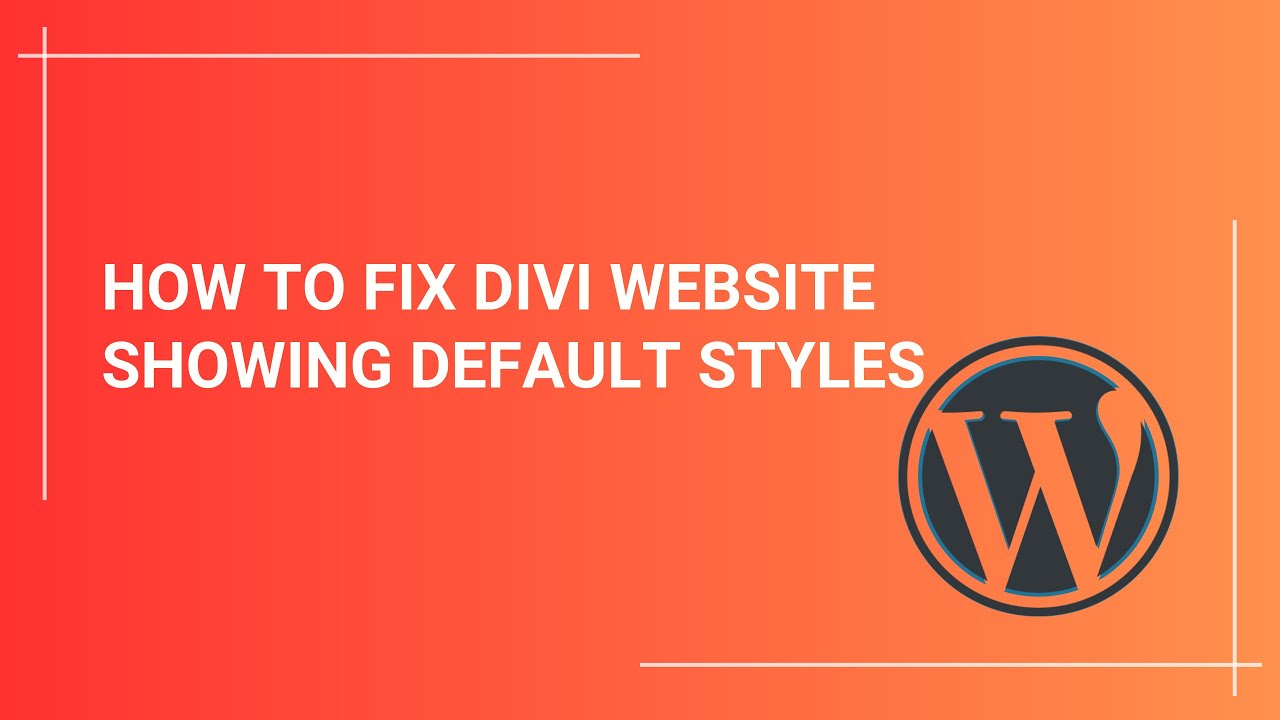 How To Fix Divi Website Showing Default Style - Easy 2 Minutes Fix Solution