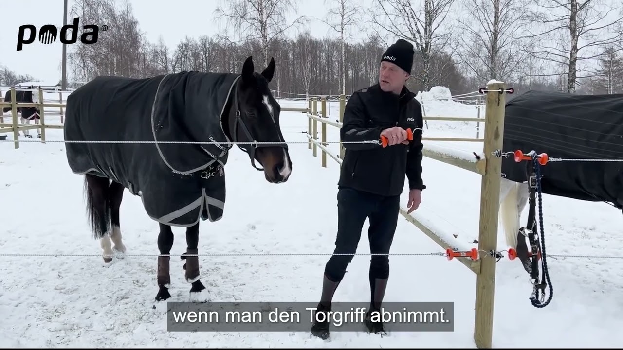 Verbindung eines Torgriffs mit einem Elektrozaun | Poda Zaun