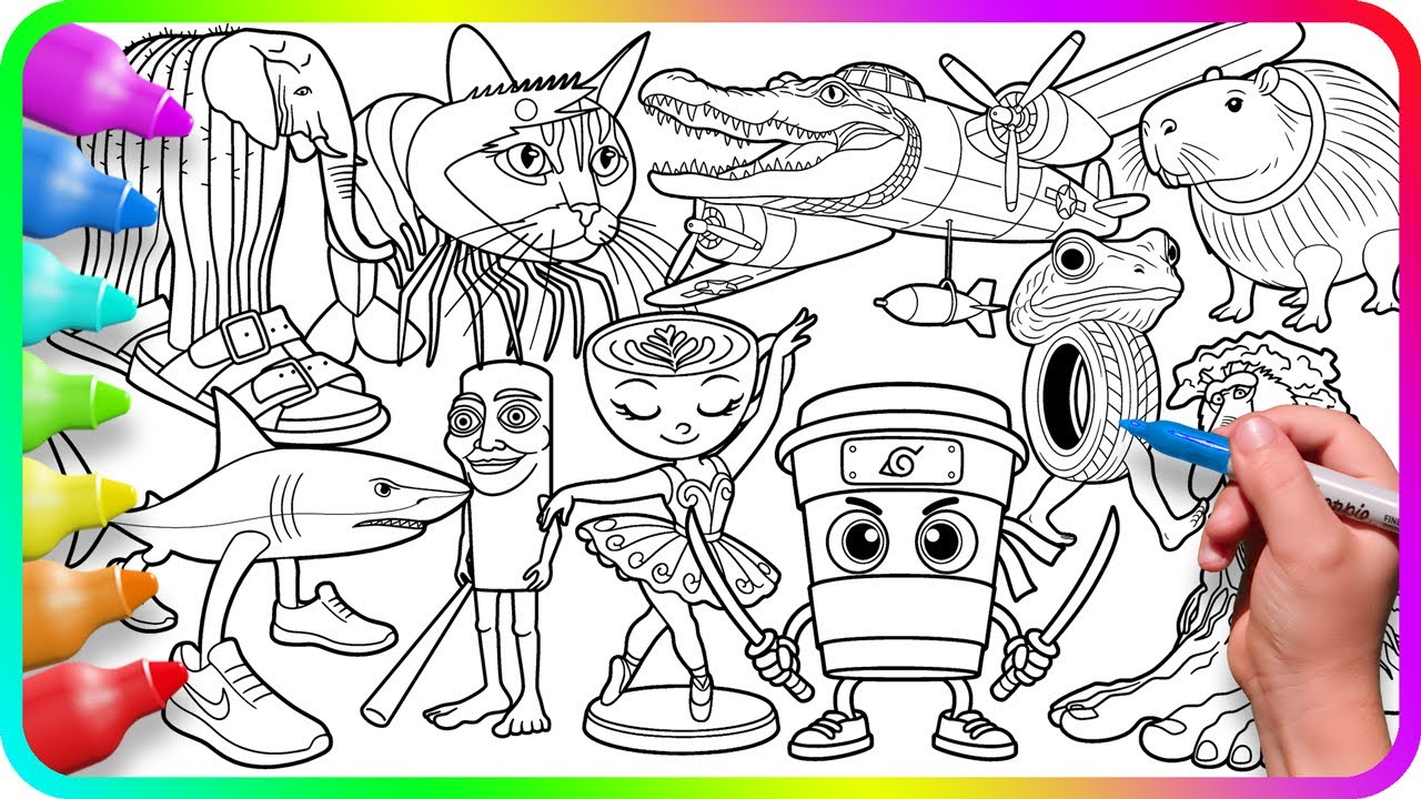 Coloring Pages - ITALIAN BRAINROT / Satisfying Coloring Popular Brainrot Memes