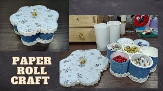Jewelry box making out of paper roll | Easy and cheap craft ideas Ep33