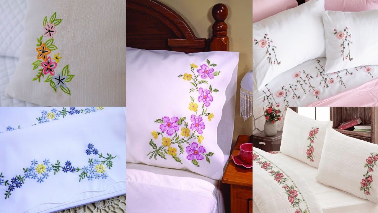 Elegant And Beautiful pillow cover Hand Embroidery designs|| Hand Embroidery Designs|| pillow over|