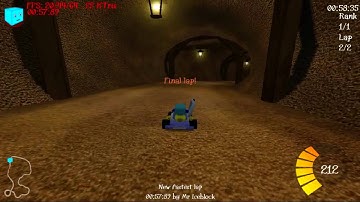 SuperTuxKart 0.8.1 Old Mine reverse 6 times speed