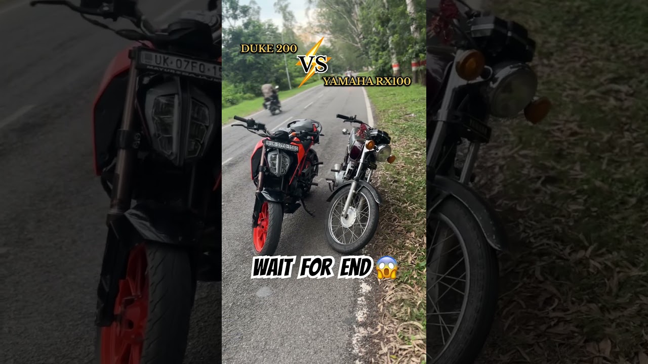YAMAHA RX100 VS KTM DUKE 390 DRAG RACE COMPETITION 😱 || RX100 VS DUKE 390 PUBLIC REACTION