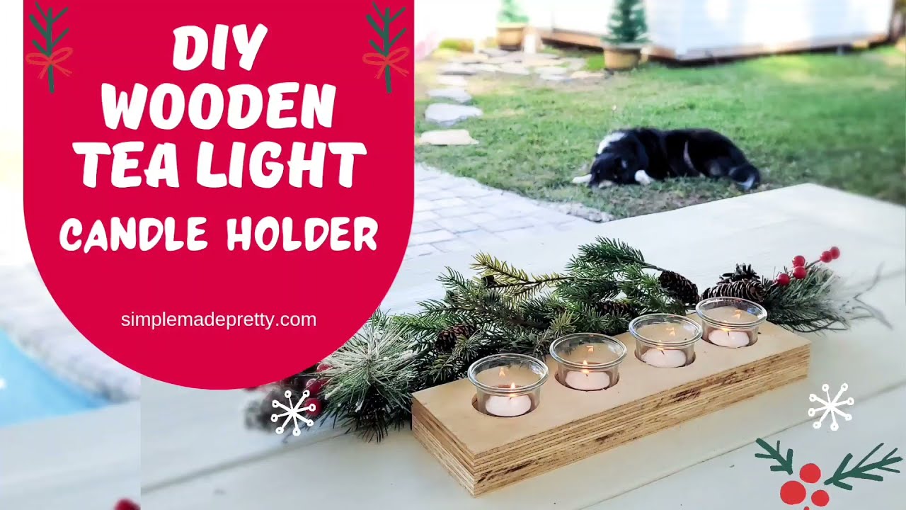 DIY Wooden Centerpiece Dollar Tree Tea Lights, Dollar Tree Centerpiece