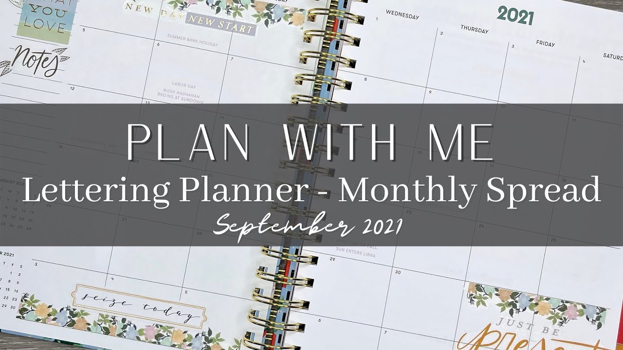 Plan with Me | Lettering Planner | September 2021 Monthly Spread 