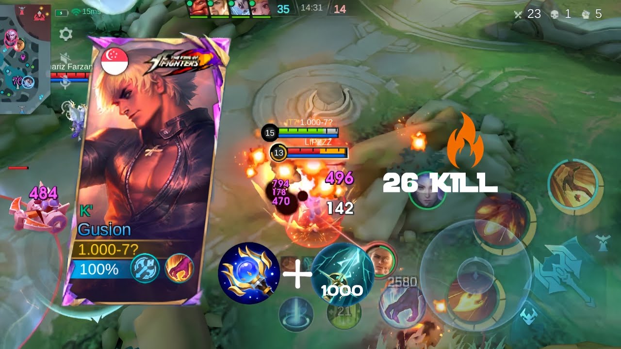 GUSION SUPER AGGRESSIVE! Meta Guslon One Shot Bulld!🔥