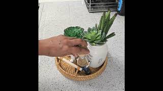 Rattan Tray 8.7-Inch Round – Woven Serving Basket with Handles – Thanksgiving Decorative Tray