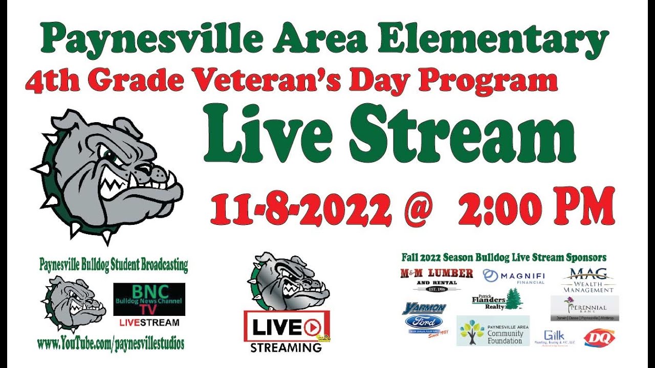 11822 Paynesville Area Elementary School 4th Grade Veteran's Day Program YouTube