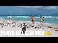 Playa del Carmen,  Playacar Beach walking tour 4k 60fps