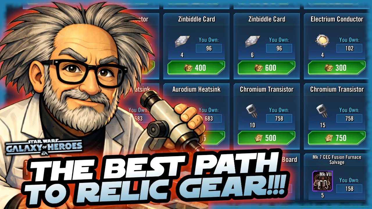 Всем нужна реликвийная экипировка!!! Как лучше всего её добывать в Star Wars Galaxy of Heroes???