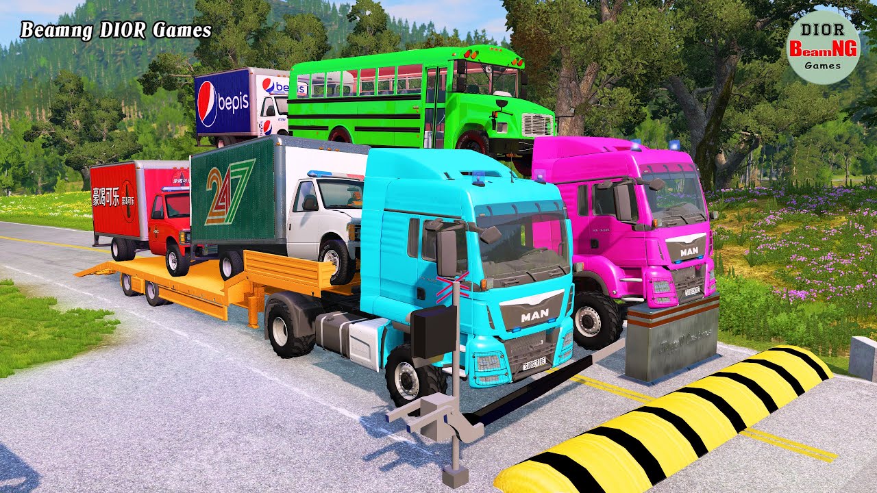 Двухплатформенный прицеп против «лежачих полицейских» | Автобусы против «лежачих полицейских» | B...