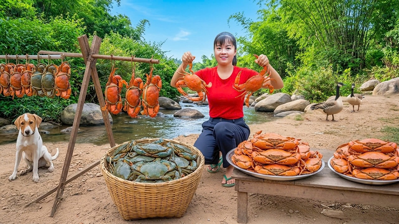 Rewind Timelapse -- Huge Crabs Cooking Feast - Chasing Farm Chicken Thief By 3-Wheeled Truck