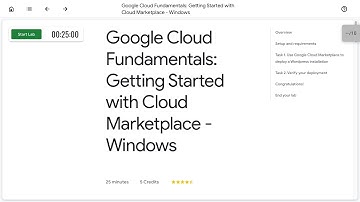 Google Cloud Fundamentals: Getting Started with Cloud Marketplace   Windows