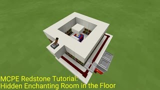 Minecraft Pocket Edition Redstone Tutorial: Hidden Enchanting Room in the Floor (MCPE 1.0.5)