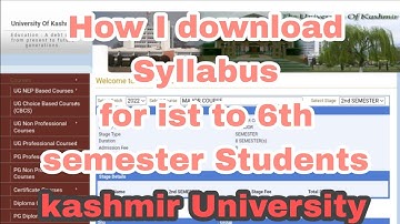 Students 2nd semester Download New syllabus for 3rd 4th 5th 6th semester NEP 2022#kashmiruniversity