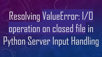 Resolving ValueError: I/O operation on closed file in Python Server Input Handling