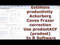 Estimate productivity - Ackerberg-Caves-Frazer correction Use prodestACF (prodest) With R Software