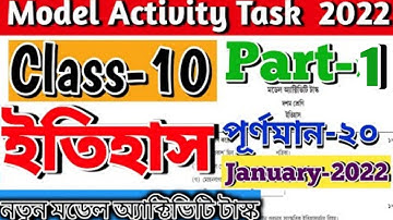 Class 10 History Model Activity Task Part 1 January 2022।Model Activity Task Class X History New2022